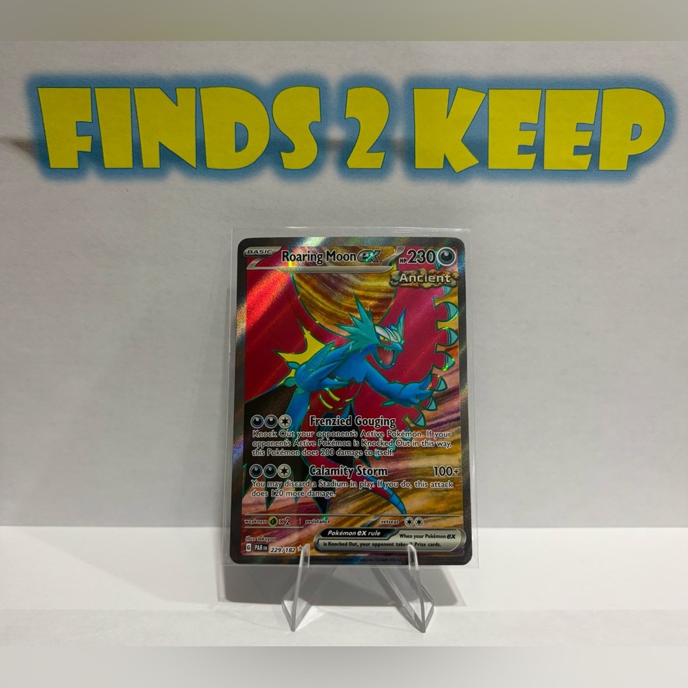 Official Pokemon TCG  Roaring Moon EX 229/182 Ultra Rare SV04 Paradox Rift NM